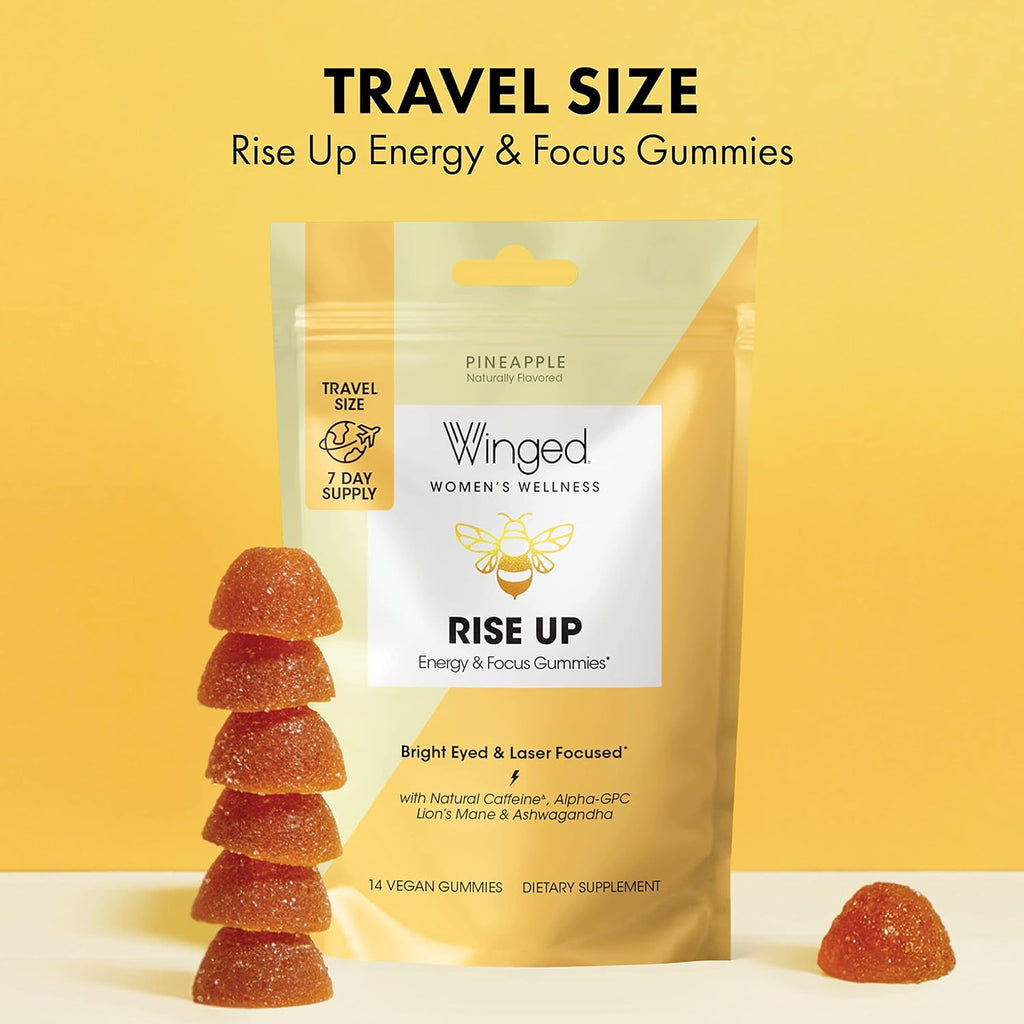 Winged Rise Up Gummies I B12 for Energy | Pineapple Flavor (14 Count)