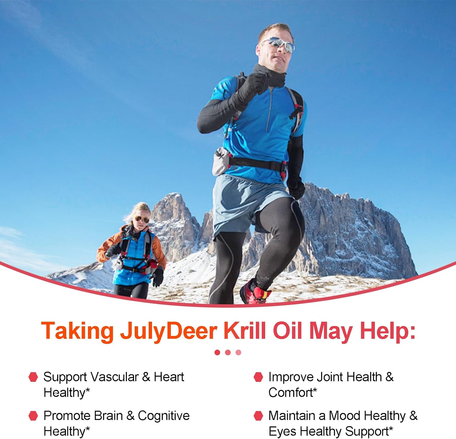 Krill Oil 1000 mg 240 Softgels with Omega-3s EPA, DHA, Astaxanthin and Phospholipids Supplement, Antarctic Krill No Fishy Aftertaste for Joint, Heart, Brain and Immunity - 2 Bottles