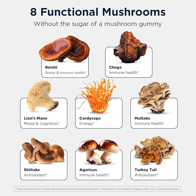 Designs for Health MycoSupreme Mushroom Supplement - Nootropic Immune Support Supplement with Lion’s Mane, Reishi, Cordyceps, Turkey Tail, & Chaga Mushroom Complex - Vegan, Gluten Free (60 Capsules)