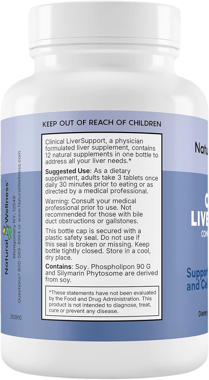 Natural Wellness Clinical Liver Support – Physician-Formulated Milk Thistle & Curcumin Blend for Detox, Repair & Healthy Liver Function – 12 Powerful Ingredients, Maximum Absorption