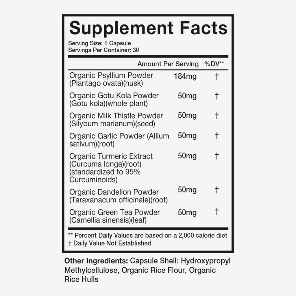 Terra Health Essentials Detox Cleanse for Women and Men - Support Gut Health, and Digestion - with Psyllium Powder and Turmeric Extract