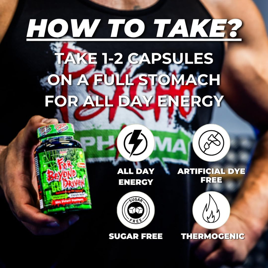 Psycho Pharma Far Beyond Driven, for Increased Energy to Burn with Improved Focus, Positive Mood.