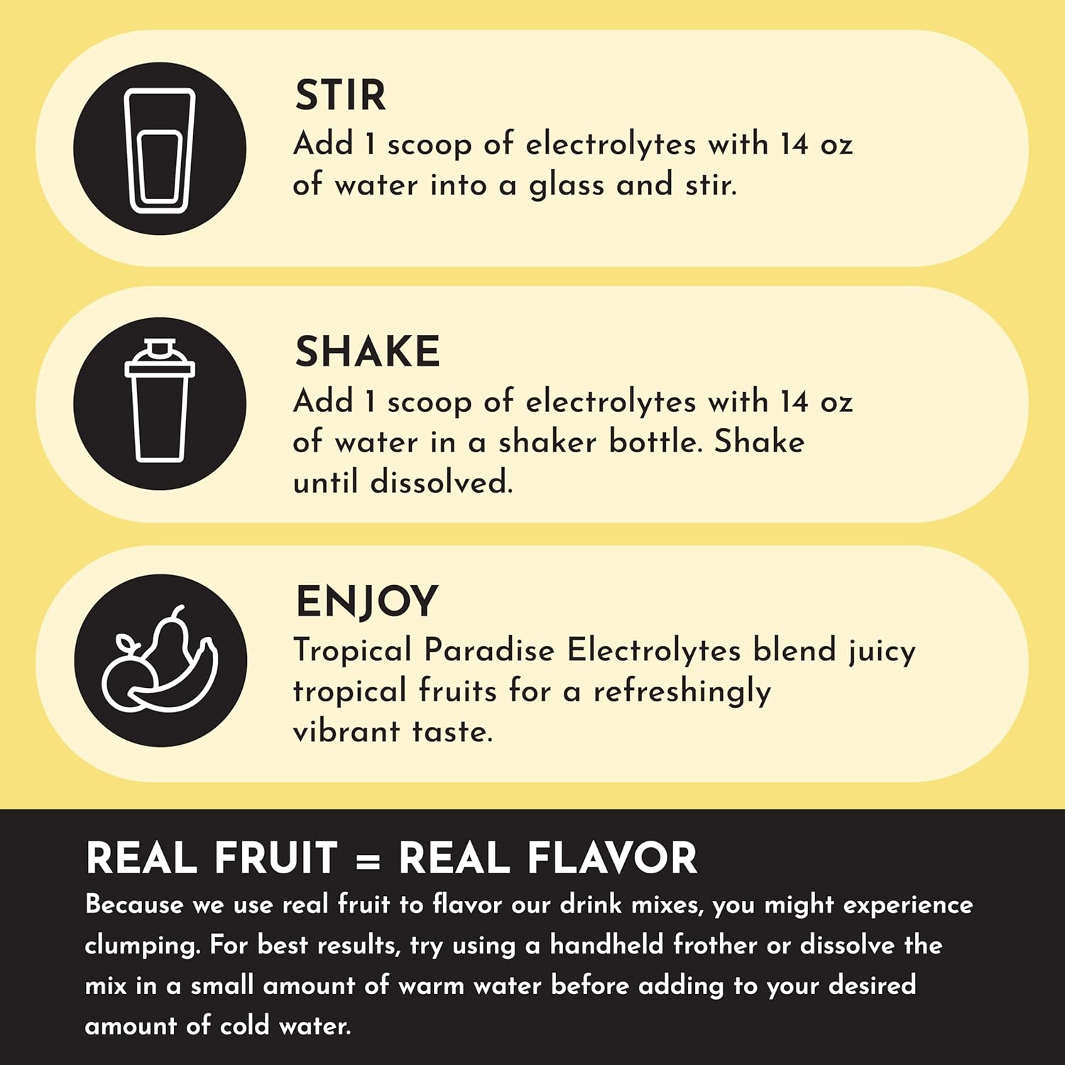 JUST INGREDIENTS Tropical Paradise Electrolytes Drink Mix - Coconut Water, Sea Salt, Trace Minerals - 30 Servings