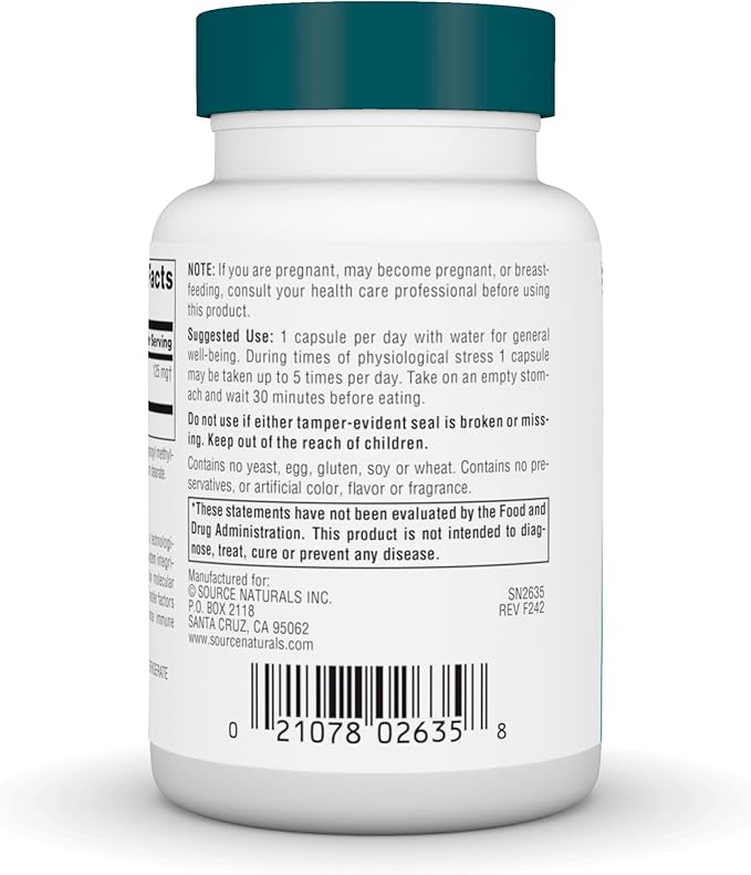 Source Naturals Wellness Transfer Factor, Supports Immune System Response* 125 mg - 60 Vegetarian Capsules