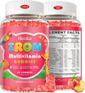 Iron Supplement Gummies for Kids with Multivitamin, Calcium, Zinc, Folate - Kids Iron Gummies Support Immune, Blood Builder, Iron Deficiency, Anemia & Energy - Vegan, Peach 60 Count