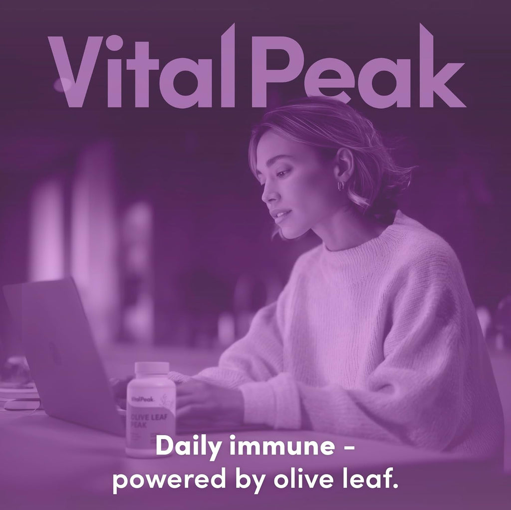 Olive Leaf Peak 500 mg - Immune System Support, Cardiovascular Health Support & Joint Comfort Support - Olive Leaf Extract Capsules - Natural Supplement - Vegan, Non-GMO, Dairy Free - 30 Capsules