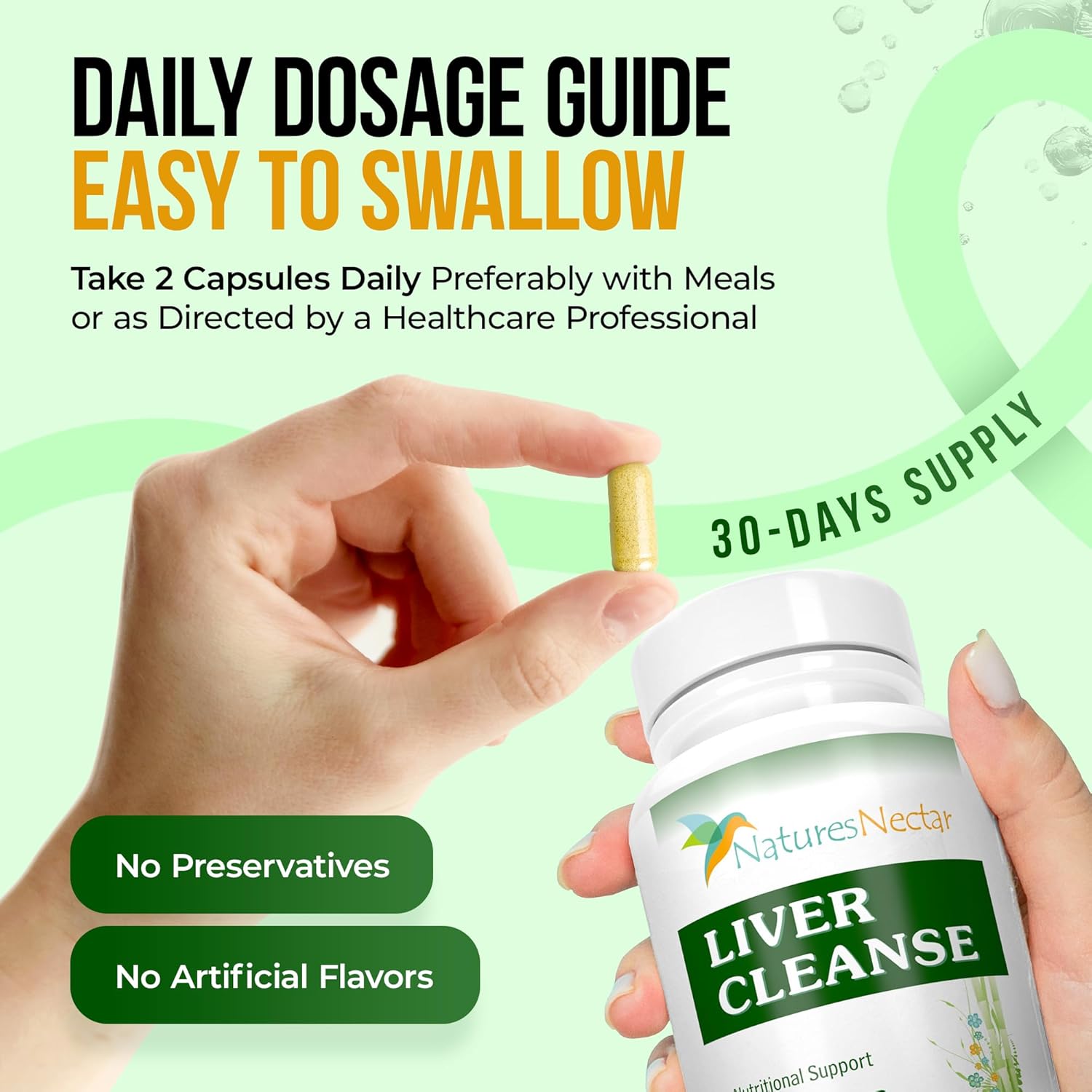 Nature's Nectar Liver Cleanse Detox & Repair – Active Liver Support Supplement with Milk Thistle Liver Detox – Helps Repair & Protect Liver, Aids Fatty Liver & Gallbladder Health – 60 Capsules