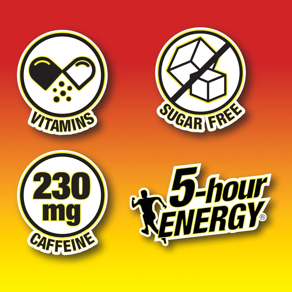 5-hour ENERGY Extra Strength Energy Shot, Peach Mango Flavor, Zero Calories & Sugar-Free 230 mg Caffeinated Shot, Amino Acids & B Vitamins, Dietary Supplements, 1.93 oz., 30 Count