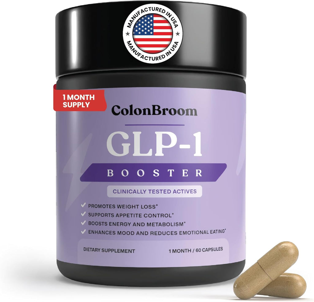 ColonBroom GLP-1 Weight Management Supplement for Women & Men - GLP1 Supports Gut Health, Metabolic Wellness & Appetite Regulation - Vegan, Gluten-Free Diet Fiber Capsules | 60 Count