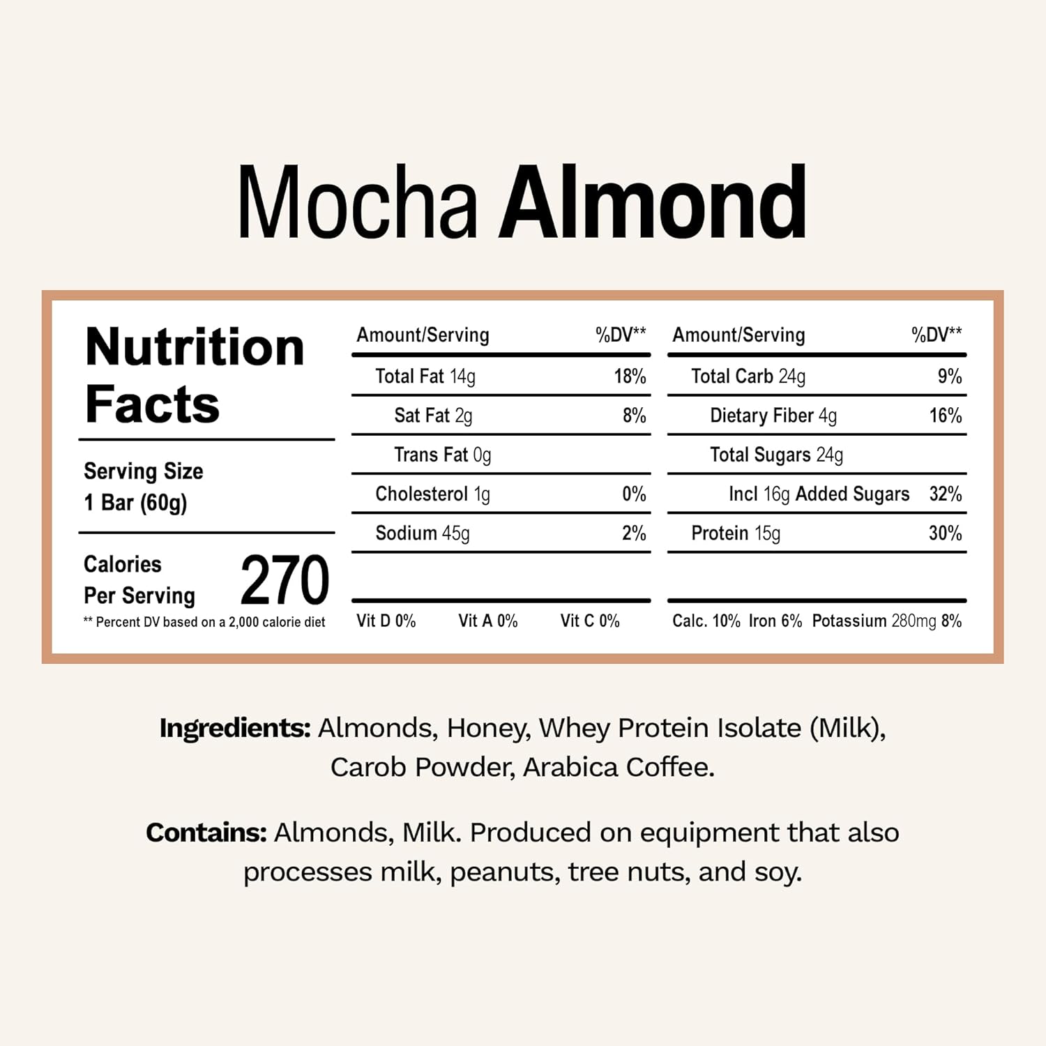 Rise Whey Protein Bars - Mocha Almond | Breakfast Bar & Protein Snack 15g Protein 4g Fiber Just 5 Whole Food Ingredients Gluten-Free Soy Free