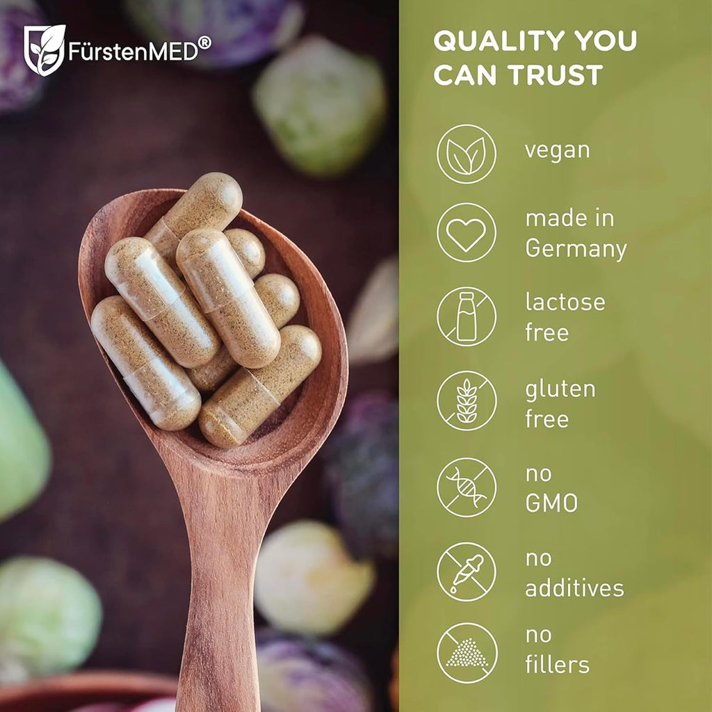 FürstenMED Milk Thistle with Artichoke Extract, Dandelion Root & Choline - Normal Liver Health Supplement - Highly Dosed with 80% Silymarin - Vegan Liver Support - 120 Non-GMO Capsule