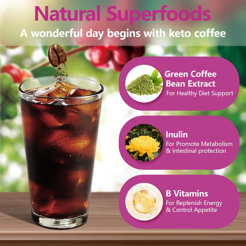 Skinny Coffee Green Coffee Bean Extract Powder | USTAR Slim Coffee with 12 Natural Health Blends Gluten-Free Instant Coffee for Energy & Metabolism, 120g (12 Sticks)