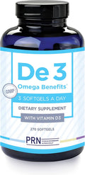 PRN De3 Dry Eye Ultra Pure rTG Omega 3 – Support for Dry Eyes - 2240mg EPA & DHA – New & Improved-Burpless-1 Serving, 3-Month Supply