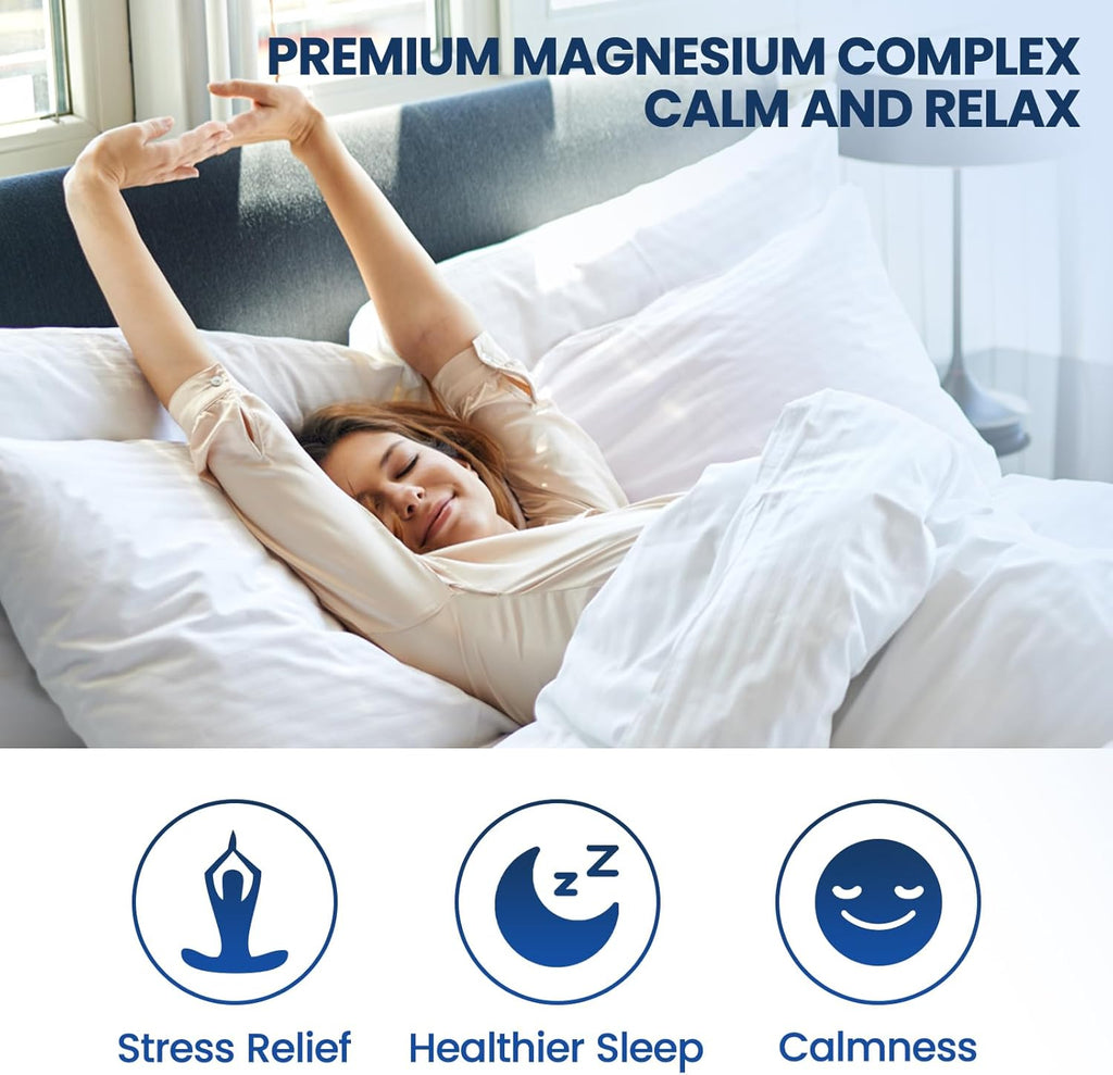 Magnesium Glycinate Liquid Drops 500mg - Triple Magnesium Complex Supplement with Citrate, Malate, Ashwagandha, L-Theanine, Vitamin B6 for Sleep, Stress Relief, Muscle, Strawberry Flavor 4 Fl Oz