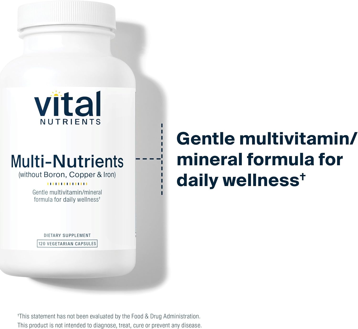 Vital Nutrients Multi-Nutrients 5 Ultra Antioxidant Formula | Boron, Copper, and Iron Free | Vegetarian Daily Multivitamin and Mineral | Gluten, Dairy, Soy Free | Non-GMO | 120 Capsules