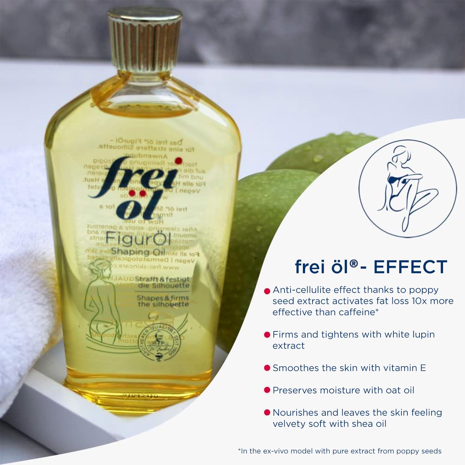 shaping oil – body oil for cellulite reduction – smooths, tightens & firms problem areas & Post pregnancy regression – citrus scent – all skin types – vegan – 125 ml / 4.23 Fl Oz