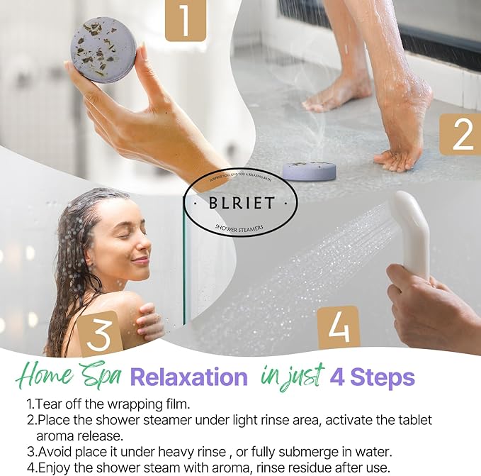Shower Steamers Aromatherapy Blriet, Gifts for Women, Teen Girls, Wife, Her, Mom, Valentines Day Gifts Birthday Galentines Decoration Travel Essentials Self Care Home Spa Relaxation - 8 Pack