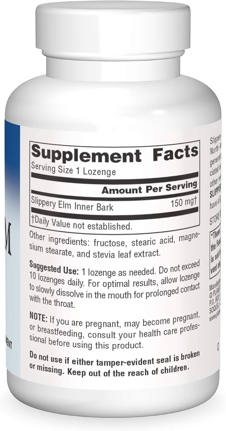Planetary Herbals Slippery Elm Lozenges, Herbal Throat Support, 100 Lozenge