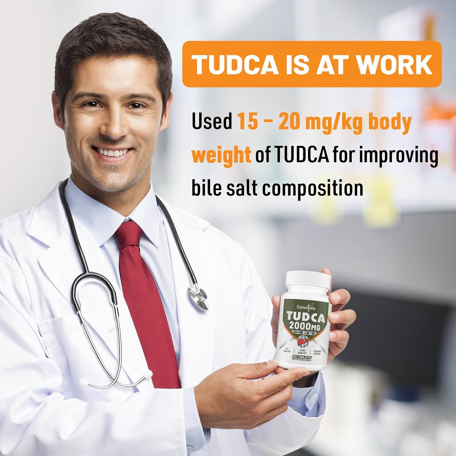 TUDCA Liver Supplements 2000mg - Strong Bile Salts Support Liver Detox & Cleanse - Liver and Gallbladder Health Formula-Easy to Swallow Tablets-60 Days Supply