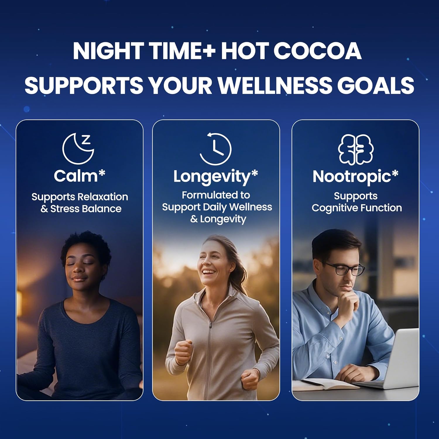 Magnesium Hot Cocoa for Sleep, Superfood Cocoa Powder, 10 Mushroom Blend with Magnesium Glycinate, 5mg Melatonin, L-Theanine & Ashwagandha | Calm & Relax Support | Non-GMO, Dairy-Free, 10.58 OZ