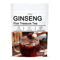 Ginseng Five Treasure Tea, 20 Teabags, Kidney Tea Formula Ginseng Six Treasure Traditional Chinese Herbal Tea Detox for Men & Women