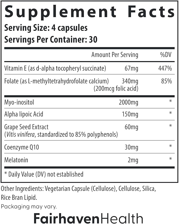 Fairhaven Health Ovaboost Fertility Supplements for Women | Conception for Her Support Ovulation & Egg Quality with Myo-Inositol & Folate | Prenatal Vitamin Natural Fertility Support | 120 Capsules