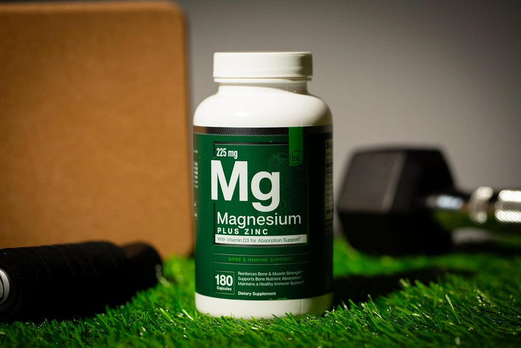 Essential Elements Magnesium & Zinc with Vitamin D3 for Sleep Immune & Bone Support - Magnesium Glycinate, Malate, Citrate 225mg - Triple Magnesium Supplement for Women and Men - 6 Month Supply
