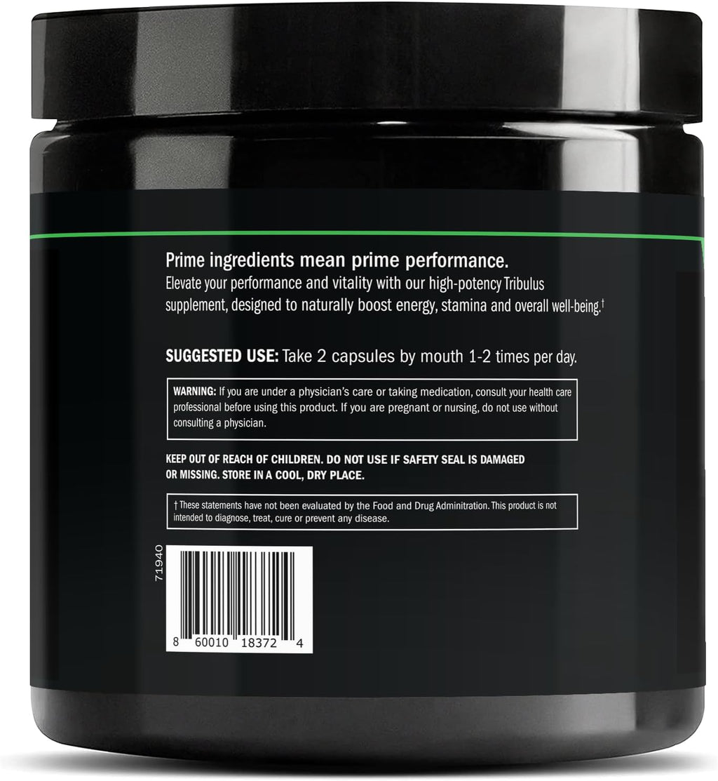 Prime Labs Tribulus Terrestris for Men 1300mg - Enhanced with 95% Saponins - Energy, Vitality, Strength - 120 Count