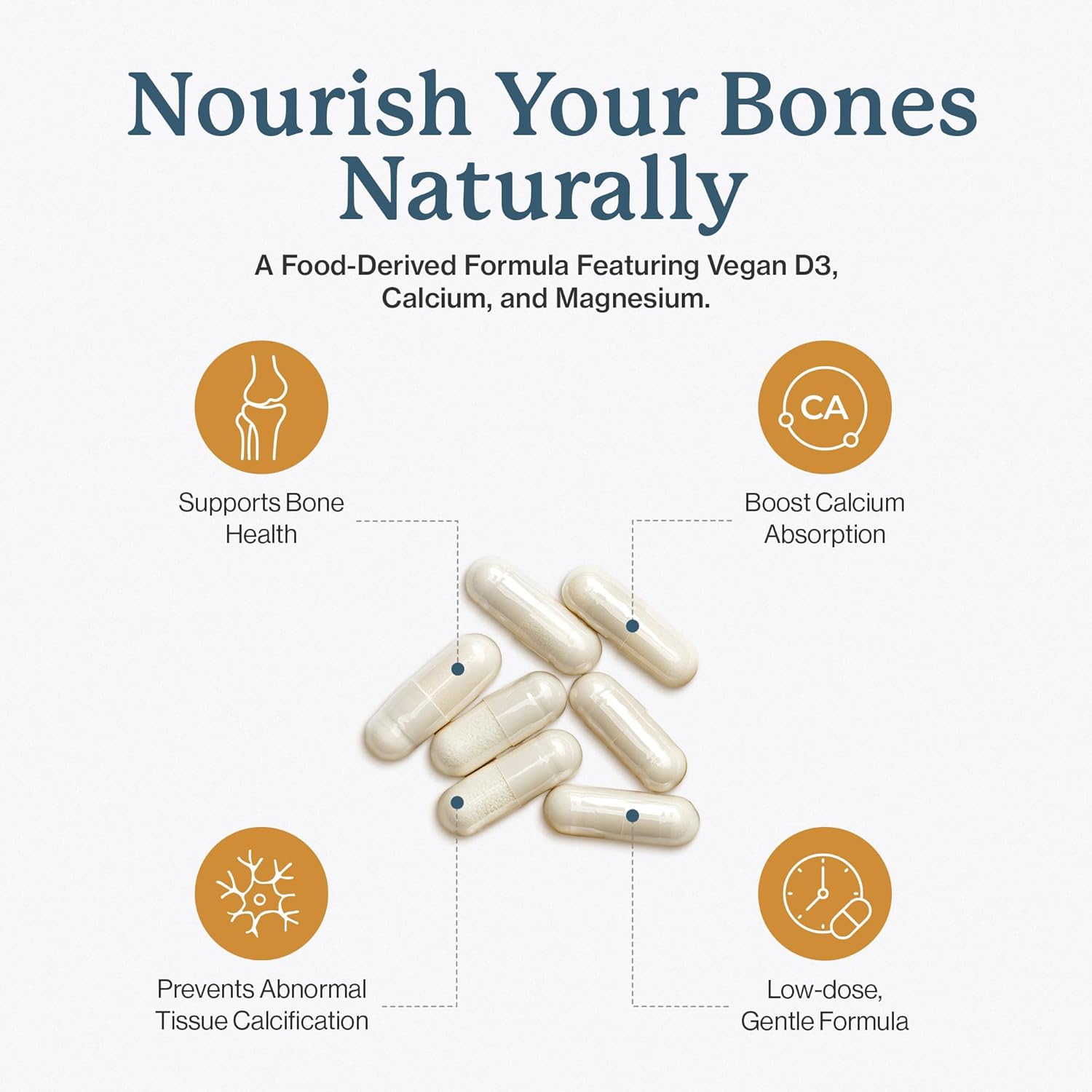 Dr. Fuhrman Osteo Bone Health Supplement | Osteoporosis Supplement Wholefood Vitamin for Bone Density | Organic Vitamin D3, Food-Derived Calcium, Magnesium & K2 | with Natural Ingredients | 120 Caps