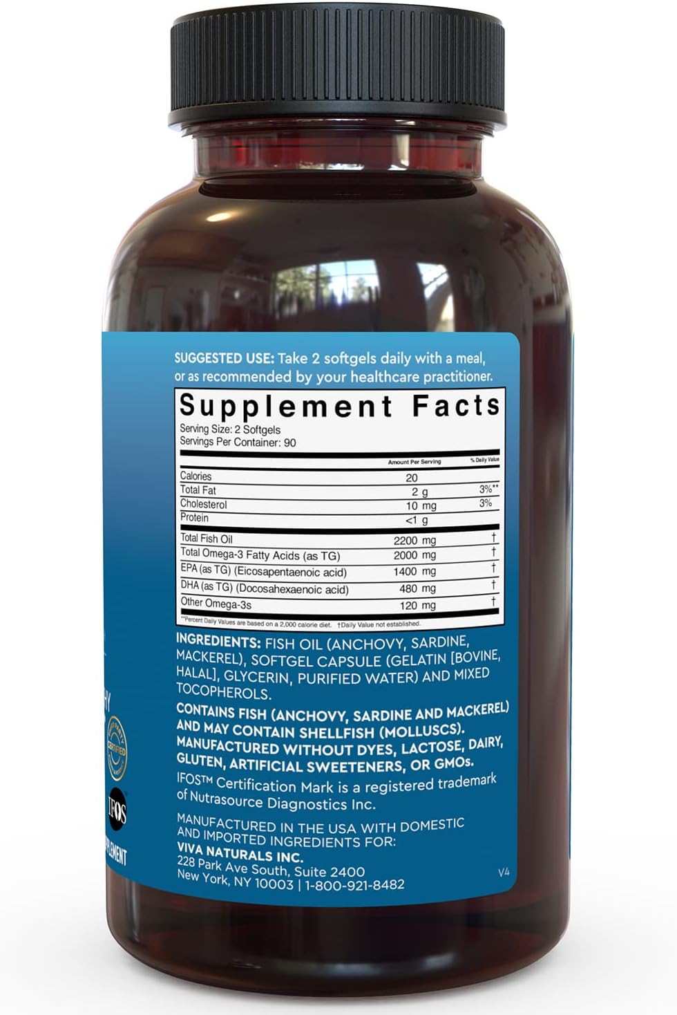 Triple Strength Omega 3 Fish Oil Supplement for Men and Women – 2500 mg High-Potency, Easy-to-Absorb Re-esterified Triglyceride Form, Pescatarian-Friendly DPA EPA DHA Omega 3 Supplement, 180 Softgels