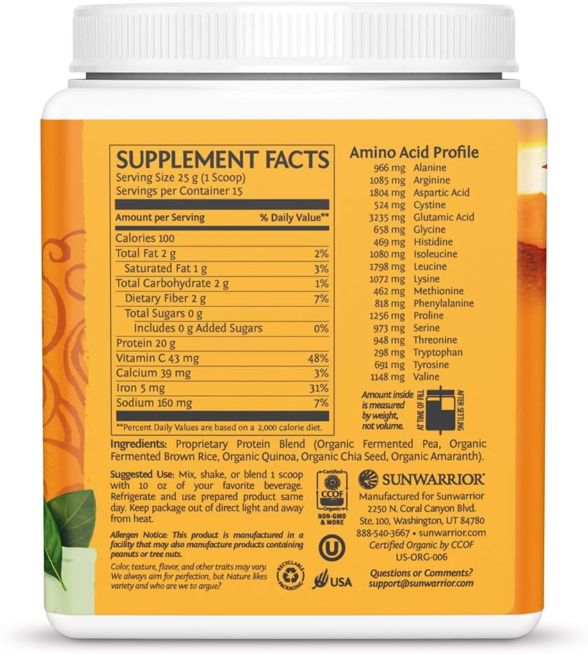 Clean Vegan Protein Powder Unflavored | Organic Protein Powder Plant Based Formula with 5 Superfood Blend Sprouted & Fermented | Non-GMO Low Carb Soy Dairy & Gluten Free (Unflavored, 15 Servings)