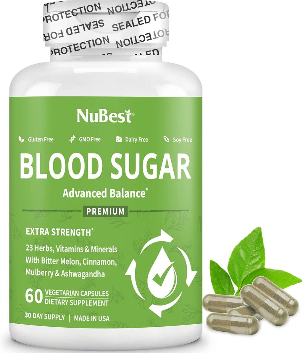 Blood Sugar - Advanced Formula with Bitter Melon, Ashwagandha, Cinnamon, Chromium, Magnesium, Vitamins, Alpha Lipoic Acid, Cayenne Pepper & More | Pack 2