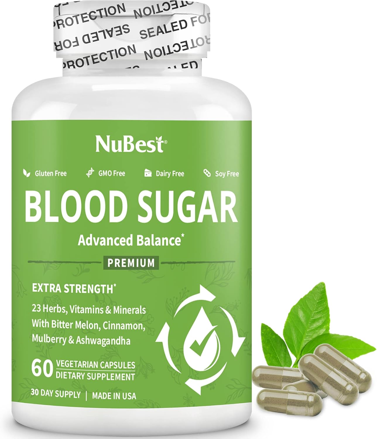 Blood Sugar - Advanced Formula with Bitter Melon, Ashwagandha, Cinnamon, Chromium, Magnesium, Vitamins, Alpha Lipoic Acid, Cayenne Pepper & More | Pack 2