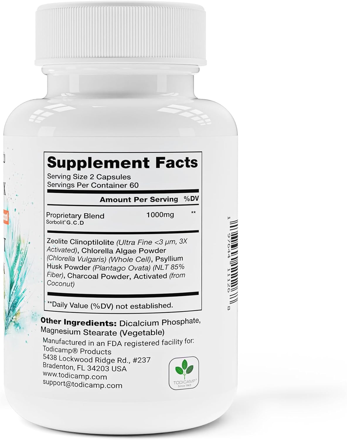 SORBOLIT Colon Cleanse Formula + Debloat - Zeolite Detox, Chlorella, Activated Charcoal & Psyllium Husk Fiber for Gut Health, Gut Cleanse, Colon Detox & Digestive Balance – 120 Vegan Capsules