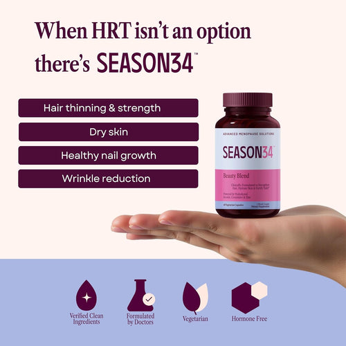 Beauty Blend for Women, Menopause Beauty Vitamin with Keratin, Ceramides and Zinc for Hair Strength, Skin Hydration and Nail Growth Support, Doctor-Formulated 60 Capsules 1 Month Supply