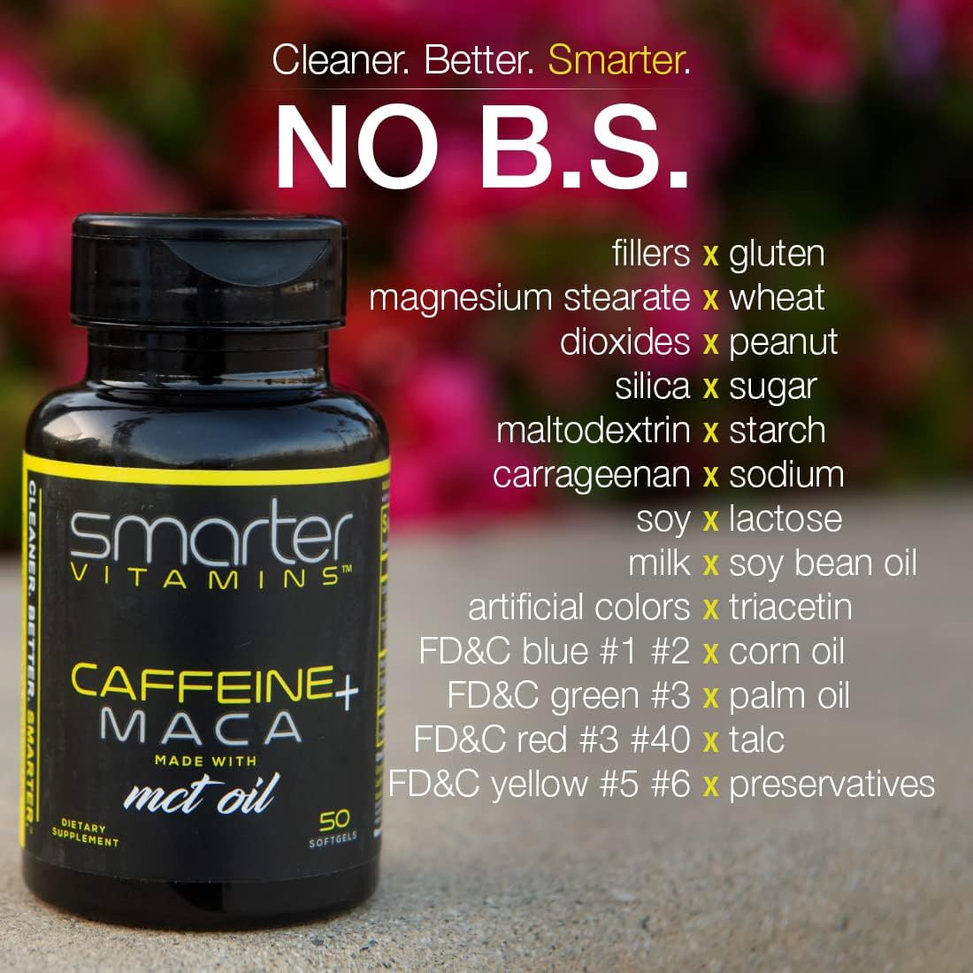 Smarter Energy Pills, 200mg Caffeine & Coconut MCT Oil with Maca Root, 50 Liquid Softgels
