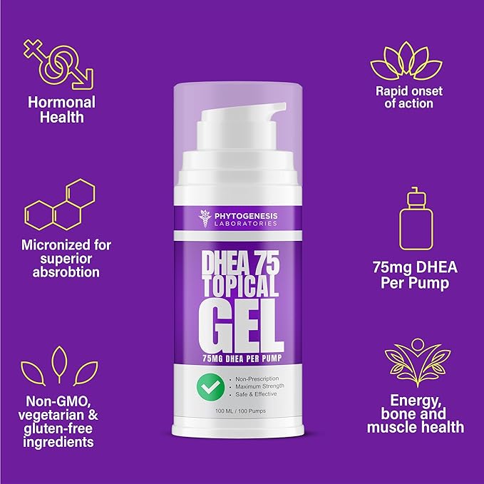 DHEA 75 – 75mg DHEA Per Pump – Promotes Healthy Aging, Healthy Mood, Immune Support, Balanced Levels and Overall Health – One Month Supply (1)