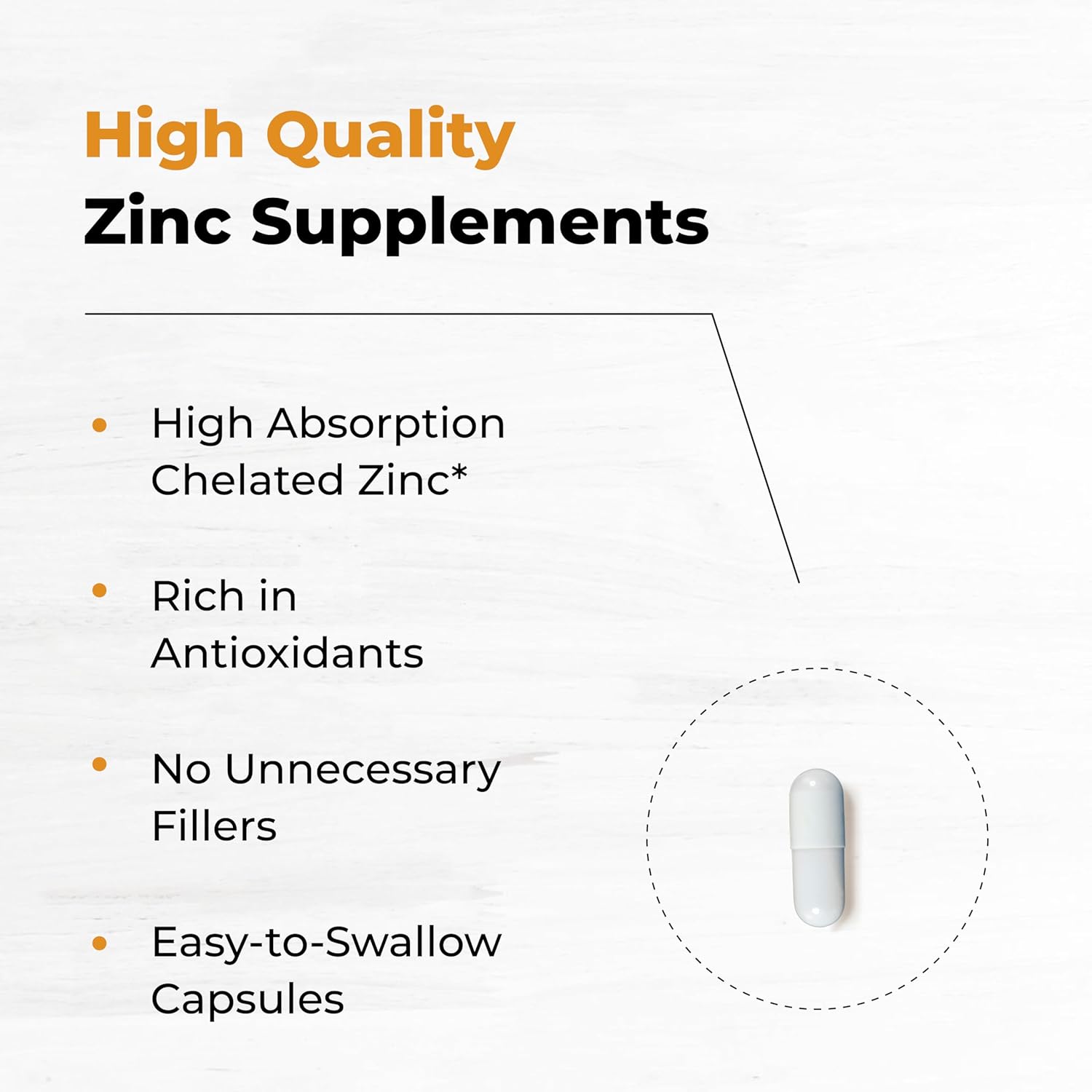 Sandhu Herbals Zinc 50mg Supplement for Men & Women| High Absorption Zinc Monomethionine Complex 60 Capsules| Supplements for Immune, Acne & Antioxidant Support| Vegetarian