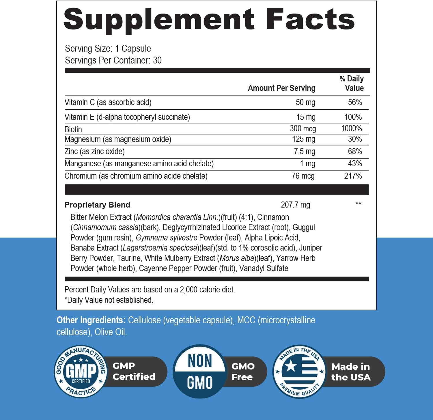 Glucotrust Capsules Supplement, Original Formula, 100% Natural Herbal Blend, Gymnema sylvestre, Chromium, Licorice | 30 Capsules, 6 Month Supply