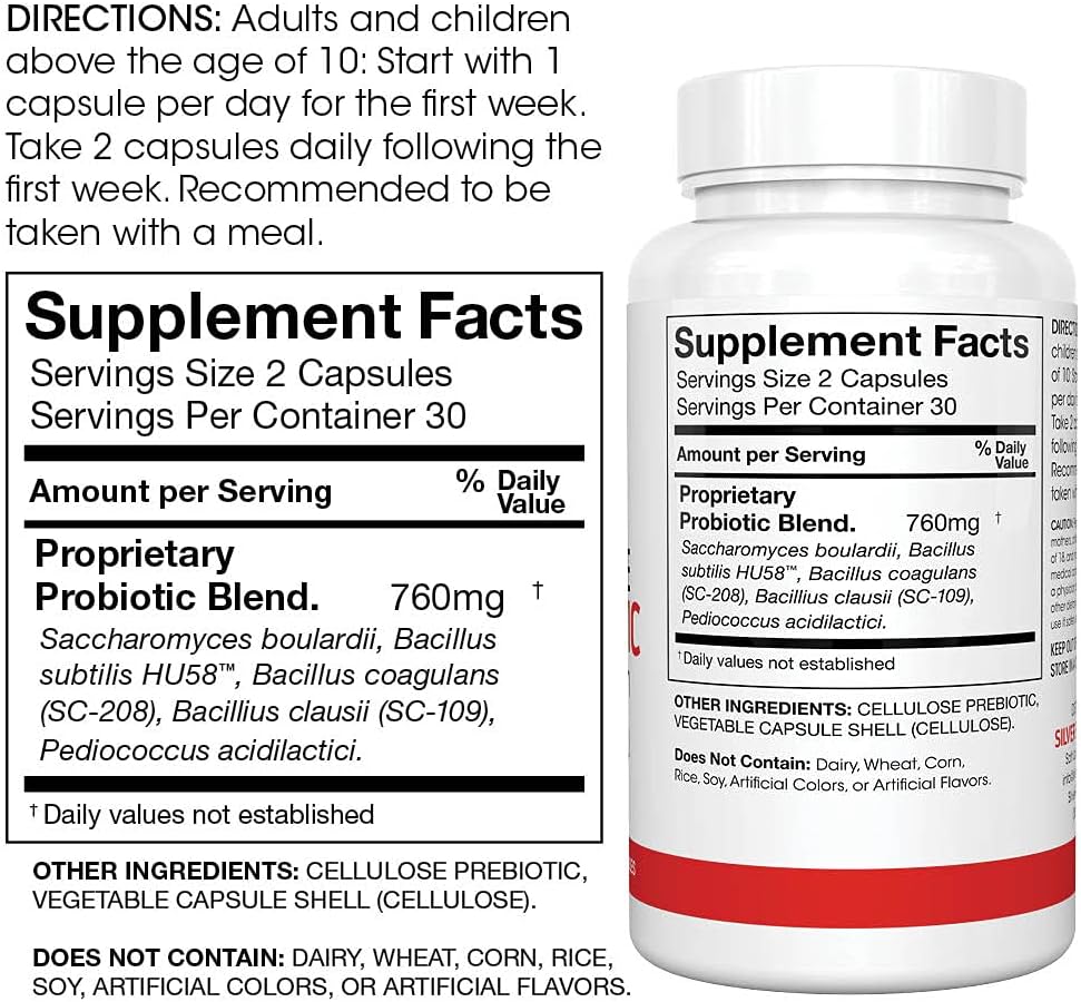 Silver Fern Brand 60 Day Digestive System Reboot Kit - Gut Health Maintenance &Support - Probiotic, Fiber & Digestive Enzymes