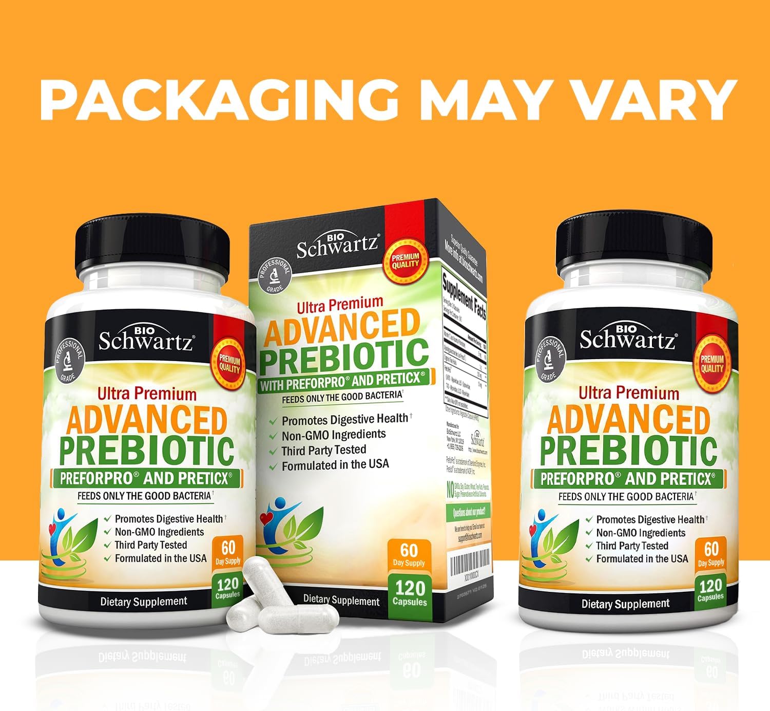 Advanced Prebiotics for Digestive Health - Fast Acting Gut Health Supplement with Clinically Validated Prebiotics for Women & Men for Healthy Gut Flora Bloating & Immune Support - 2 Month Supply