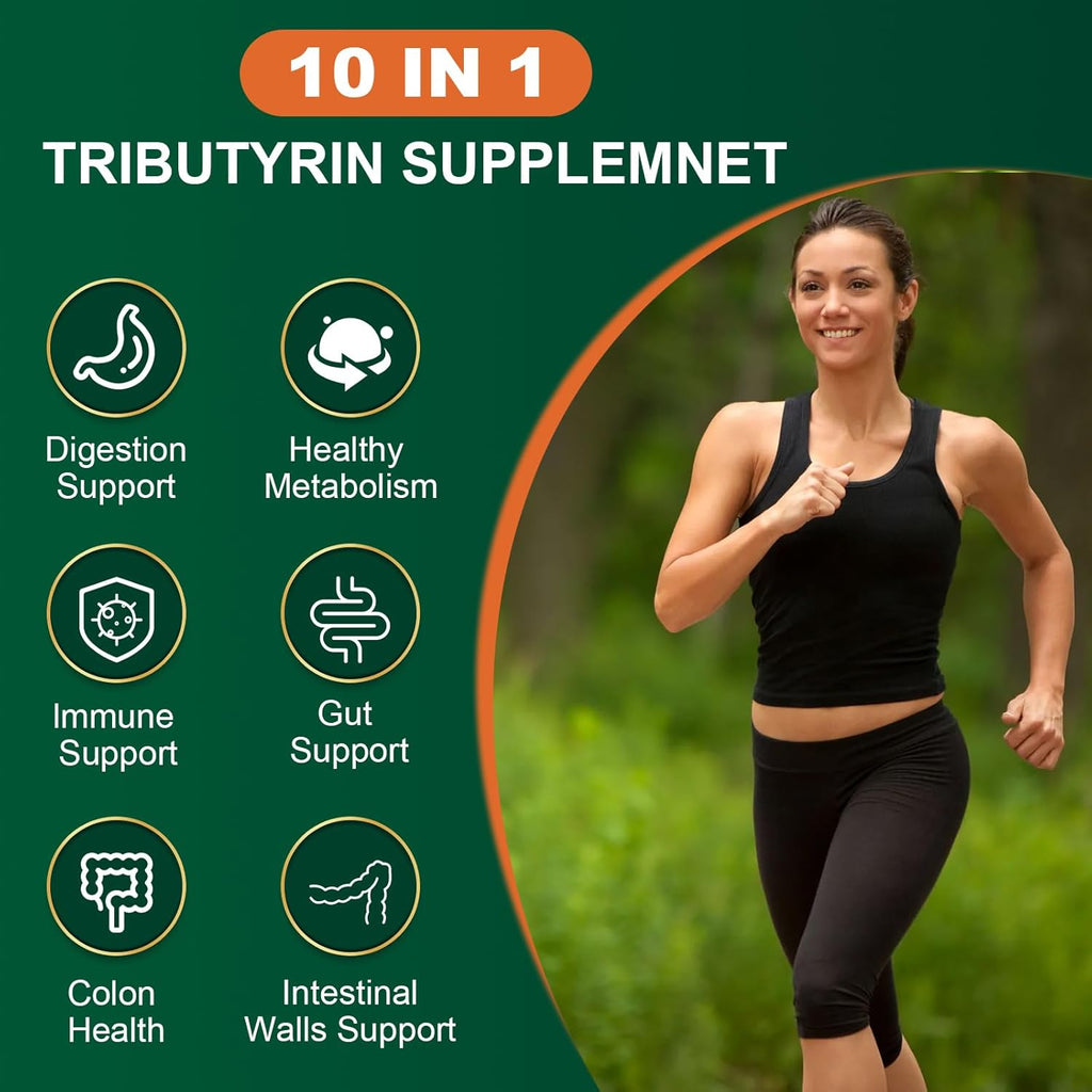 Tributyrin Supplement - Butyrate Precursor for Gut Barrier Support, Leaky Gut Support, Digestion 60 Count