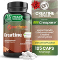 EarthNutri Creatine Monohydrate Capsules - Micronized for Better Absorption - Supports Muscle Strength, Strength & Recovery - 105 Capsules (5000mg per Serving, 7 Capsules)
