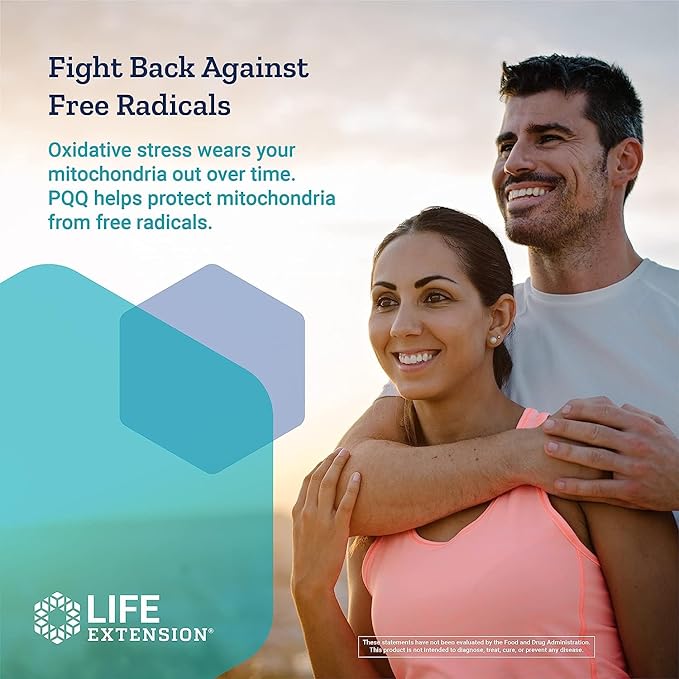 Life Extension PQQ (Pyrroloquinoline Quinone) 20mg Promotes The Growth of New Cellular Mitochondria - Gluten-Free, Once-Daily, Non-GMO, Vegetarian - 30 Vegetarian Capsules (Pack of 2)