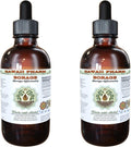 Borage Alcohol-Free Liquid Extract, Borage (Borago Officinalis) Dried Flower and Herb Glycerite Hawaii Pharm Natural Herbal Supplement 2x4 oz