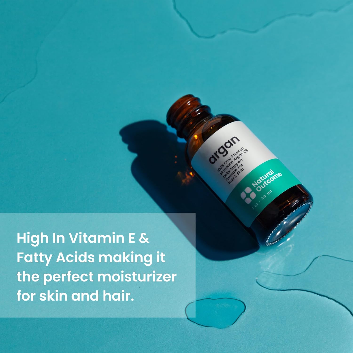 Argan Oil 100% Pure Moroccan Cold-Pressed Face, Body and Hair Lightweight Oil for Moisturizing, Hydrating & Skin Nourishment, 1 oz
