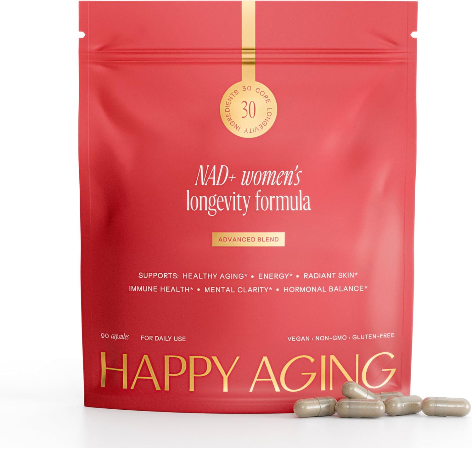 NAD+ Advanced Longevity Formula for Women – Cellular Regeneration & Mitochondrial Support with NMN, NR, Resveratrol, CoQ10 & Urolithin A – Energy & Healthy Aging Supplement – 90 Capsules