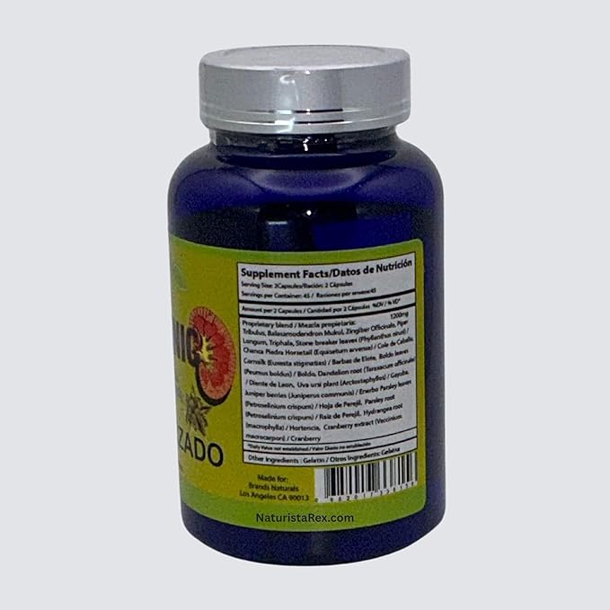 Brands Naturals Kidney (Riñones) Support Formula Dietary Supplement 90 Capsules 1200mg