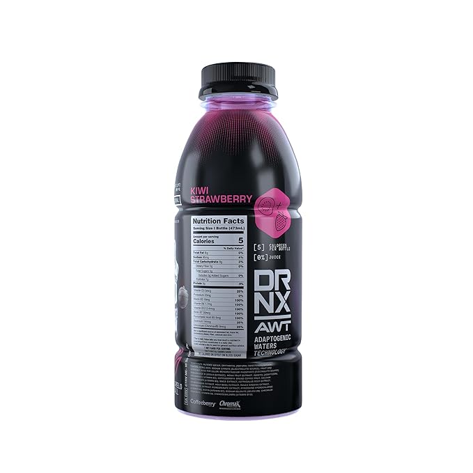 DRNX Water 12 Pack Variety Pack - Zero Sugar - 5 Calories - Super Herbs - Vitamins, Electrolytes, Antioxidants, Keto Friendly, All Natural (Variety Pack) Kiwi Strawberry, Apple Turmeric, Mango Turmeric, Elderberry Grape