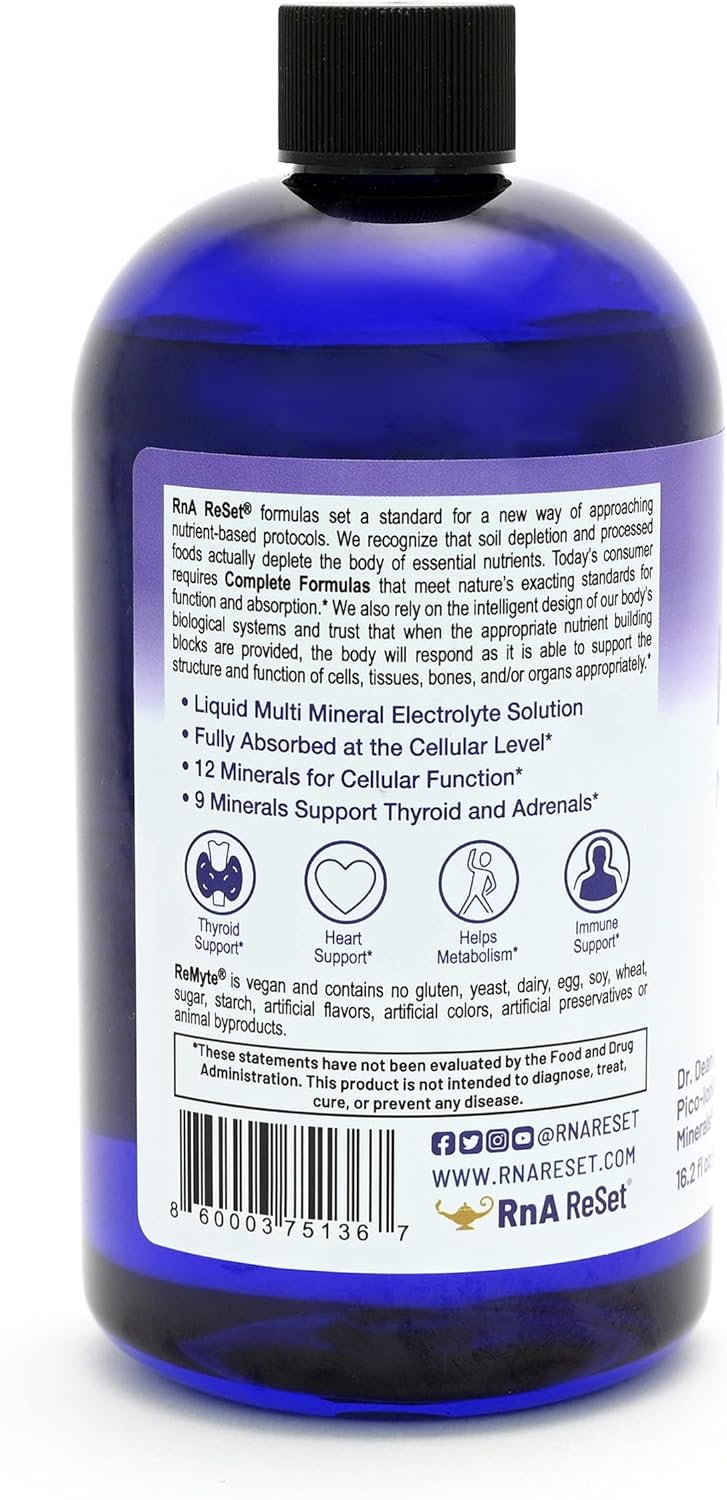 RnA ReSet ReMyte – Electrolyte Mineral Solution with Magnesium, Iodine, Selenium & Zinc, 8.1 Fl Oz (1-Pack)